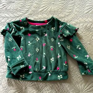 Cat and Jack green velour sweatshirt